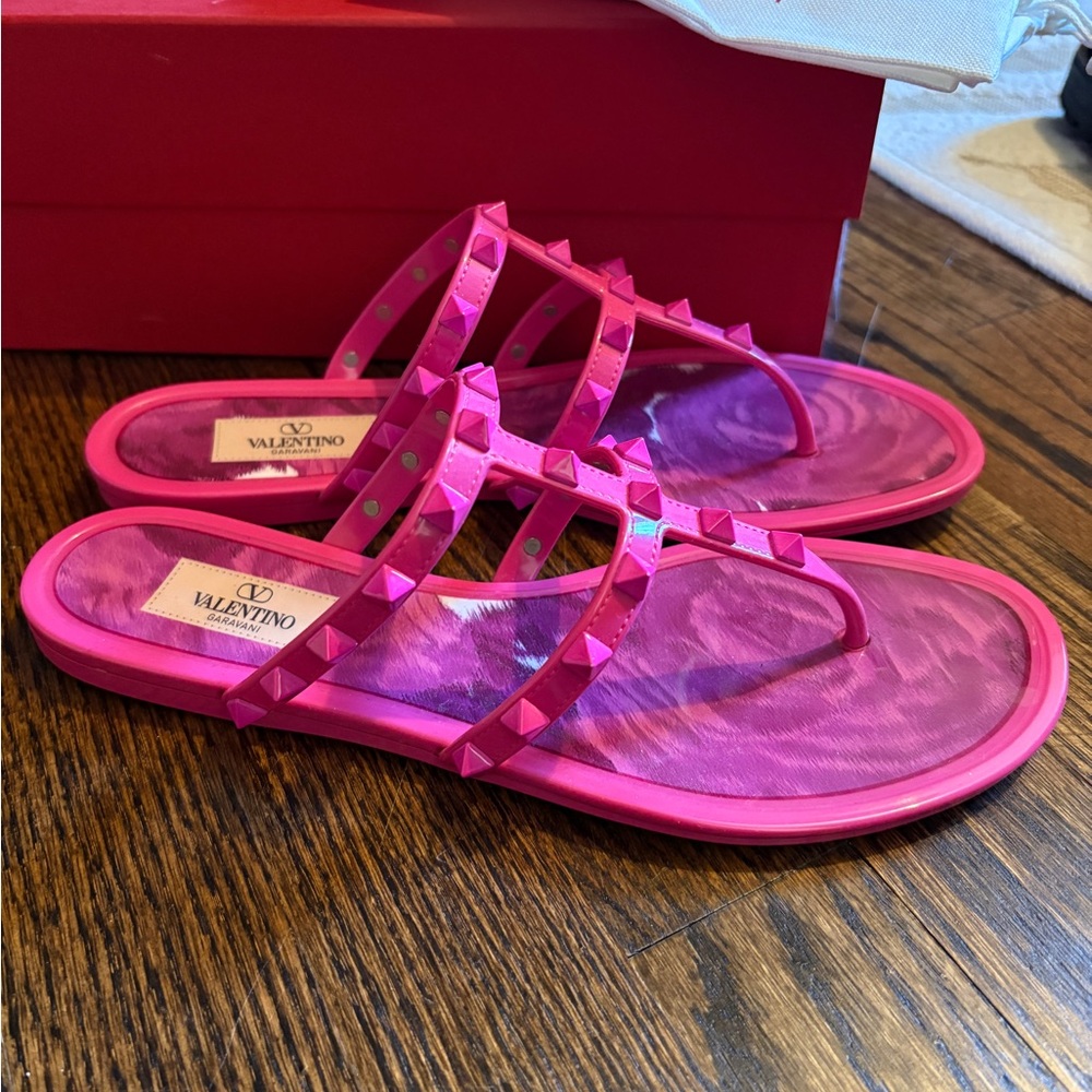 Valentino Pink Studded Sandals
